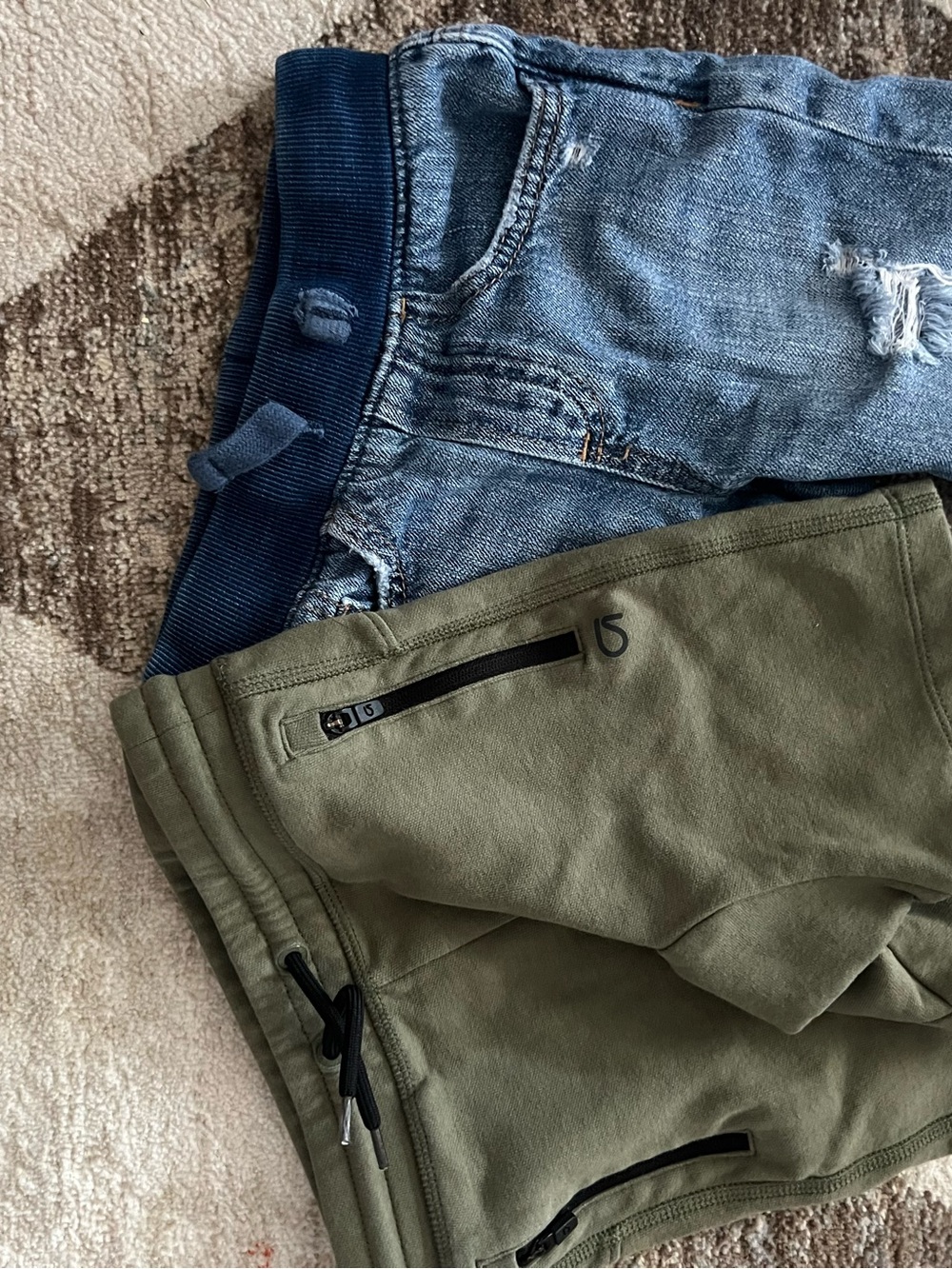 GAP Olive Green Pull-On Joggers with Black Drawstring